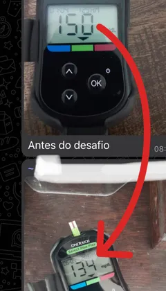 imagem de resultado de glicosímetro